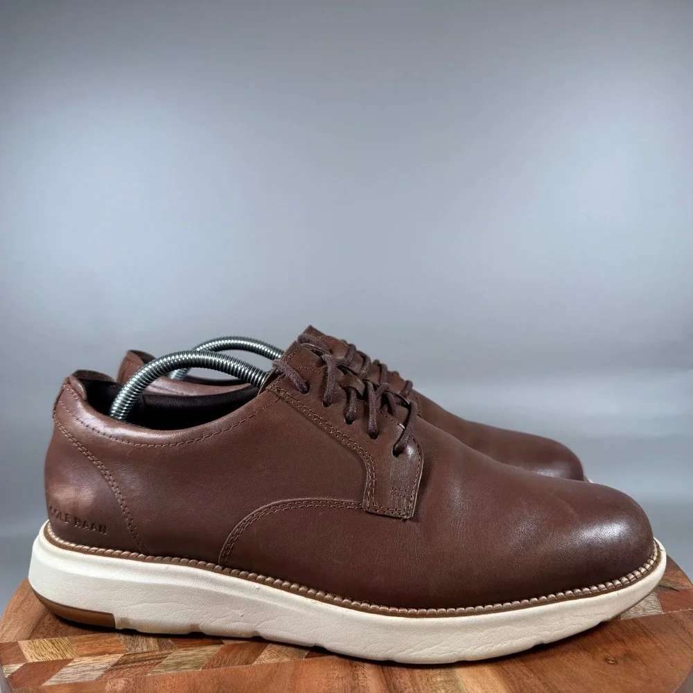 Cole Haan Mens Grand Crosscourt Daily Derby Brown Leather Shoes C34853 Size 10M